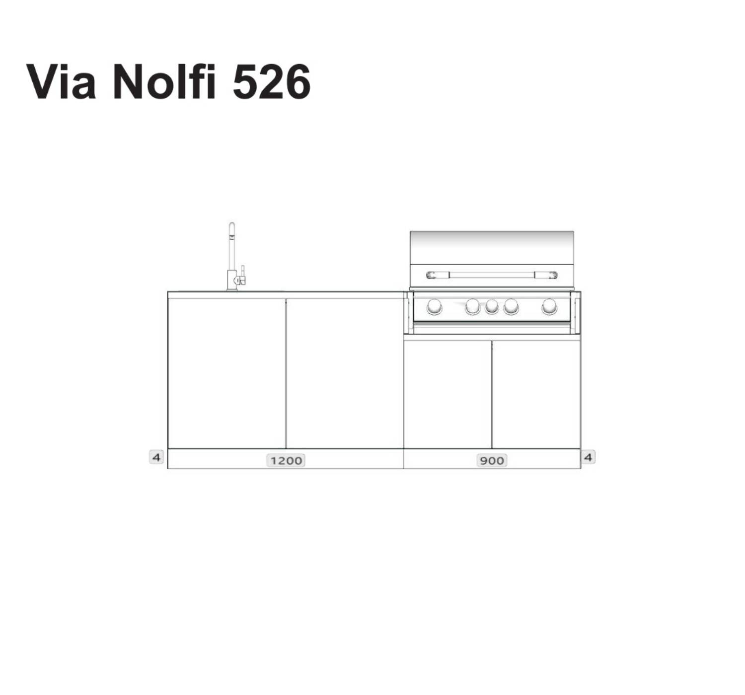 Газовая плита из нержавеющей стали с барбекю OF outdoorkitchens Via Nolfi ARCH-00143184 - Вид №2