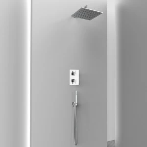 Graffio Полноценная квадратная внутренняя часть душа. <br /> Кронштейн, лейка для душа, встроенный смеситель, подключение воды c / supp, душ и гибкий шланг. AM420 M