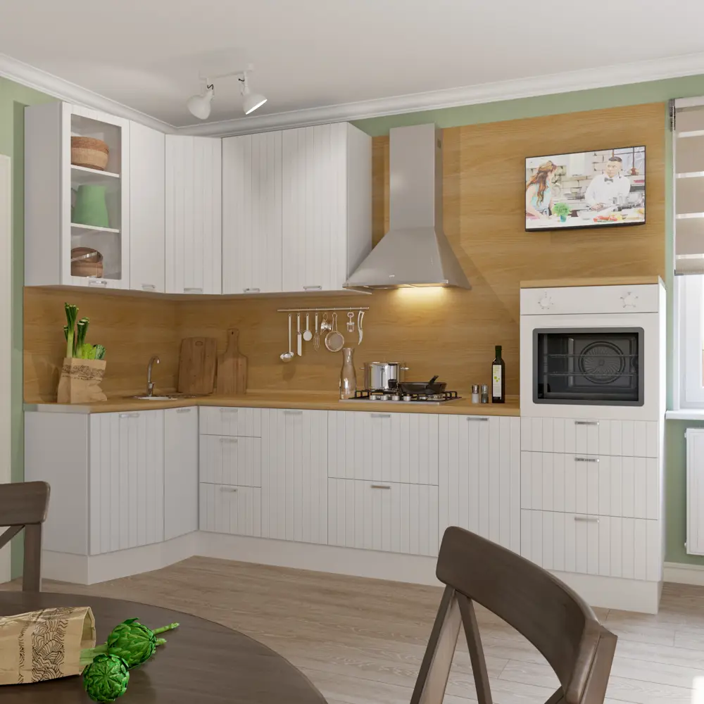 Дверь для шкафа Delinia «Фенс белый» 60x70 см, МДФ, цвет белый Фэнс белый STLM-2085239 - Вид №2