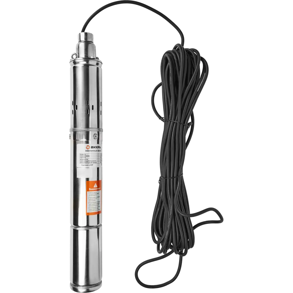 Скважинный насос Вихрь СН-60В высота подъема 60 м кабель 20 м 1500 л/час STLM-2108711 - Вид №1