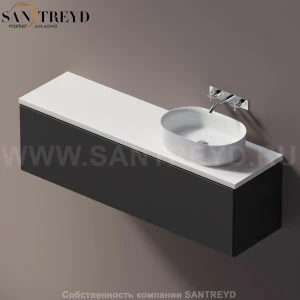 Agape ELL Столешница на тумбу с возможностью установки 1-2 раковины. Размер: длина от 180 см до 200 см. Отделка: белый кориан AELLM1MCC1820ZZ