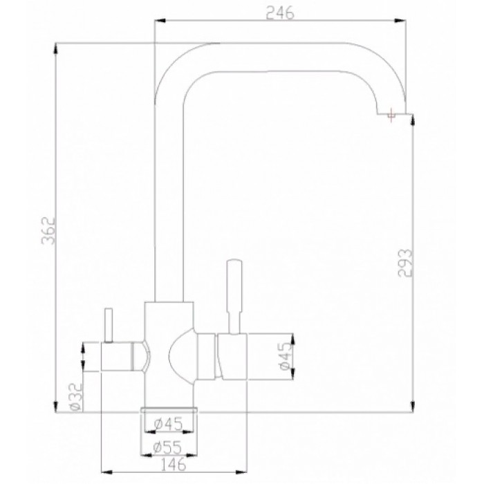 Steel Hammer SH 715 CR хром Смеситель для кухни Zorg 362 x 246  - Вид №2