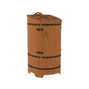 1666 Фитобочка со скосом "Стандарт" цвет коньяк, покрытие тиковым маслом, фурнитура черный Alyarus