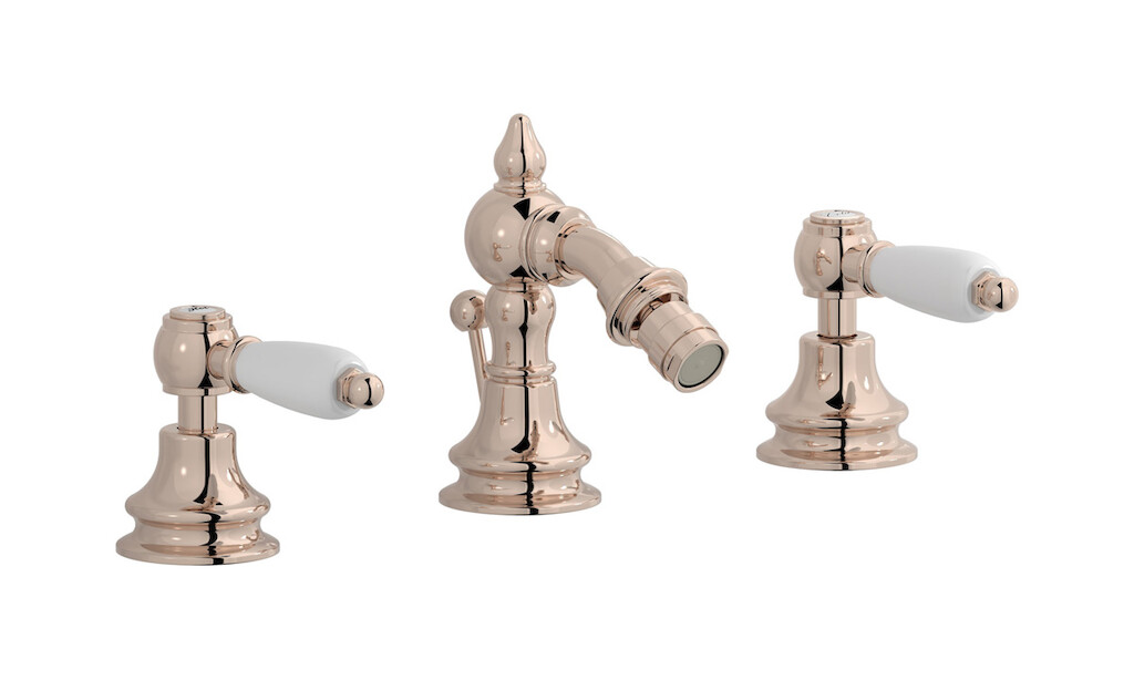 Смеситель для биде на 3 отверстия с донным клапаном WE ARE IB hl393rs_2 Rose Gold Hermes