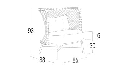 Плетеное кресло с полиэфирной веревкой Roberti Charme ARCH-00090223 - Вид №6