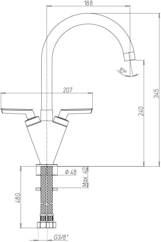 Paini Neptune 64CR572NPKM смеситель для кухни - Вид №4