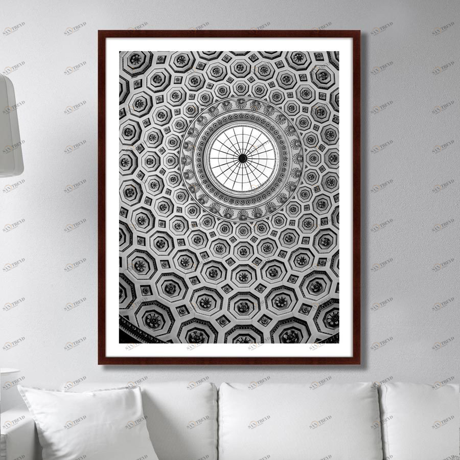 Фотокартина в деревянной раме 130х102 см "Кедлстон холл, Дерби, Великобритания" КАРТИНЫ В КВАРТИРУ  264765 Белый;черный;разноцветный 