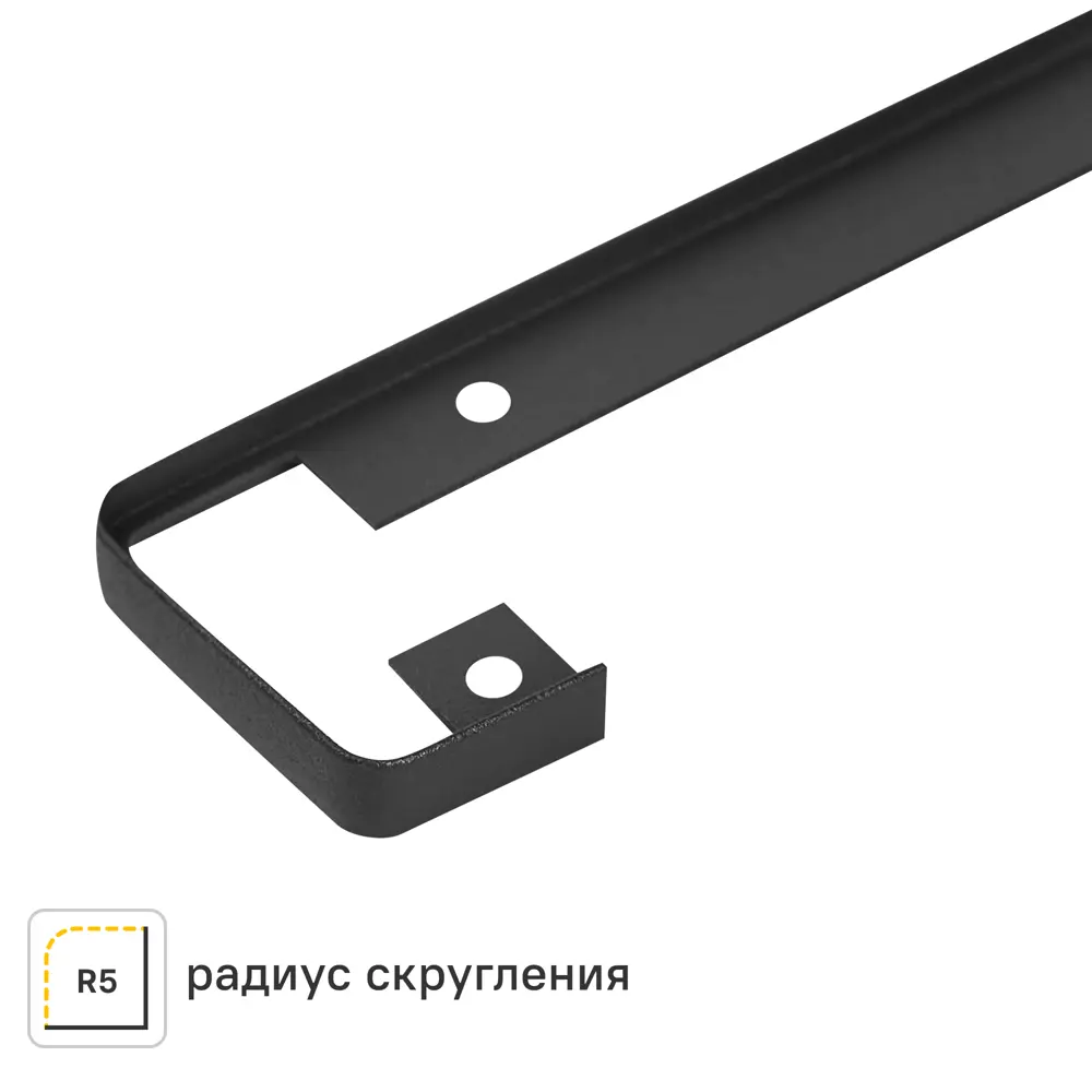 Планка соединительная Т-образная R5 60x3.8 см для столешницы 3.8 см цвет черный Santreyd STLM-2084992