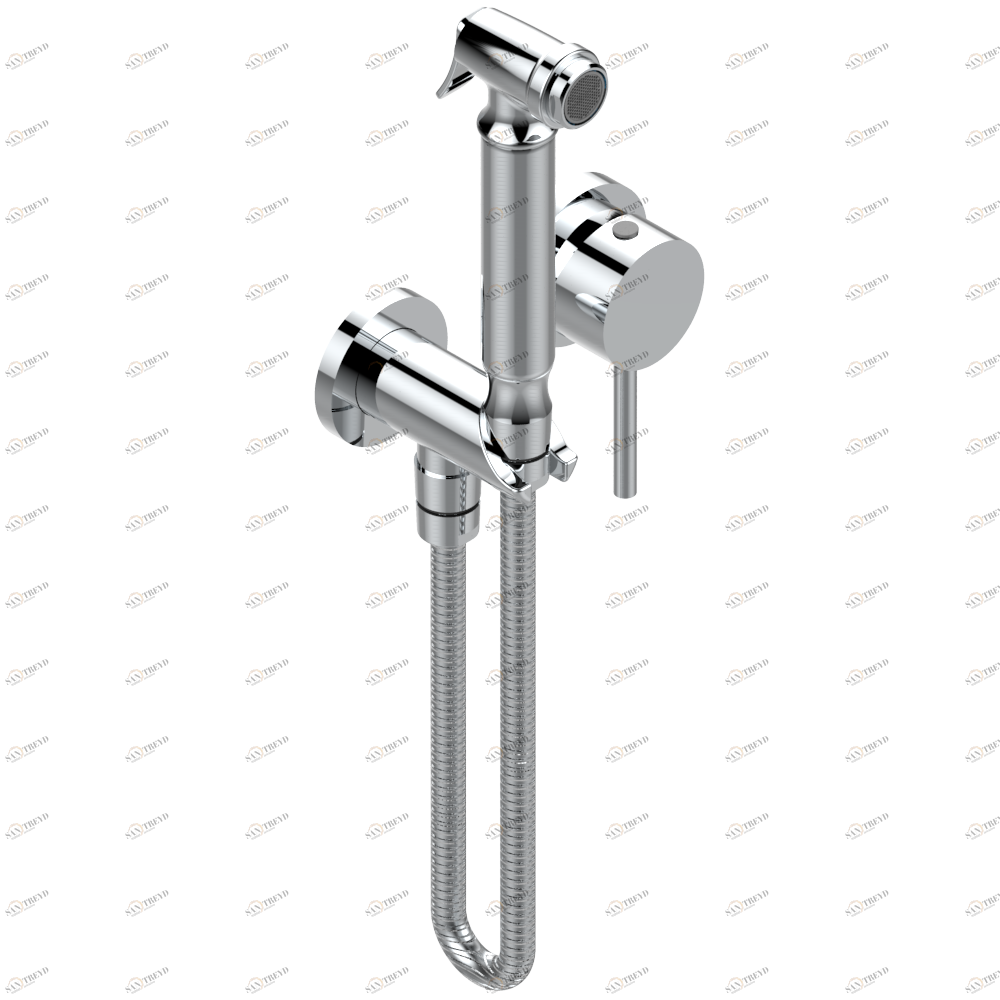 G5A-5840/MBG Комплект для душа, включающий смеситель, армированный шланг 1 м 25 см, ручной душ с курковым распылителем, выход из стены и предохранительный запорный клапан Thg-paris Nano Хром G5A 5840/MBG A02 CAT.A