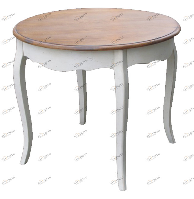 Обеденный стол круглый белый 120 см Mobilier de Maison ДОМАШНЯЯ ОБСТАНОВКА MOBILIER DE MAISON 017239 Бежевый;белый Santreyd 