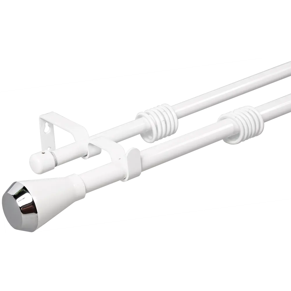 Карниз двухрядный раздвижной Inspire Пол 160-300 см цвет белый матовый 81976817 STLM-2158636 