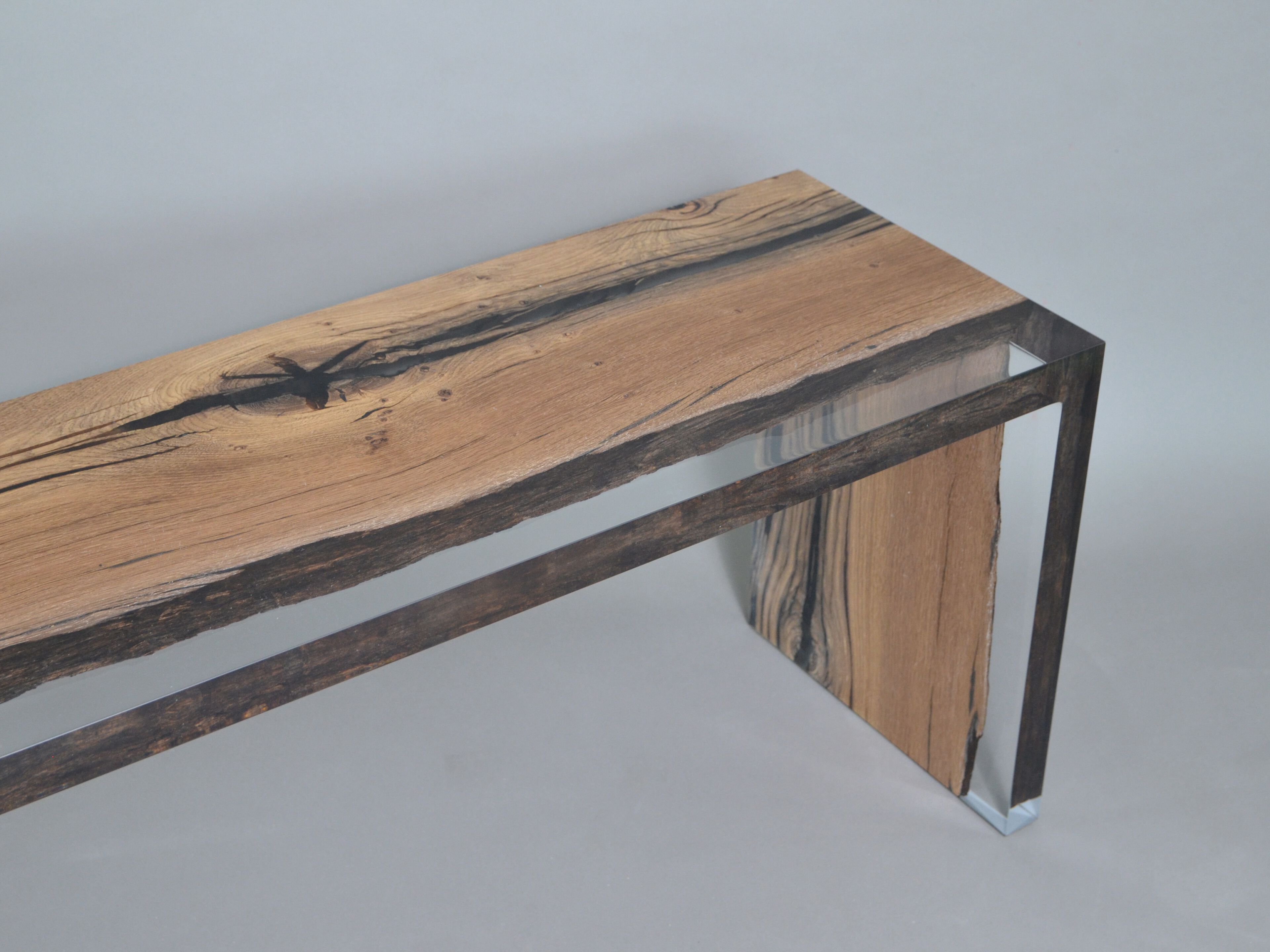 Скамейка из дуба и смолы alcarol водно-болотные угодья ARCH-00122088 - Вид №4