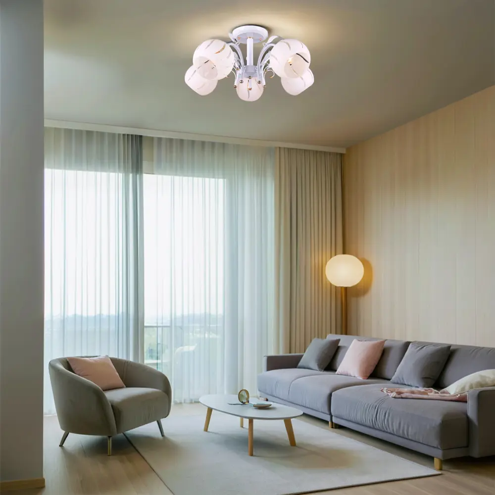 РОССВЕТ Люстра Амплуа белая 5-рожковая для гостиной и спальни 89426676 STLM-1570042 - Вид №12