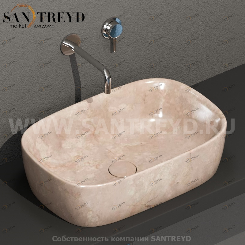 GE044AB Накладная раковина на столешницу  прямоугольная Ceramica Globo GENESIS