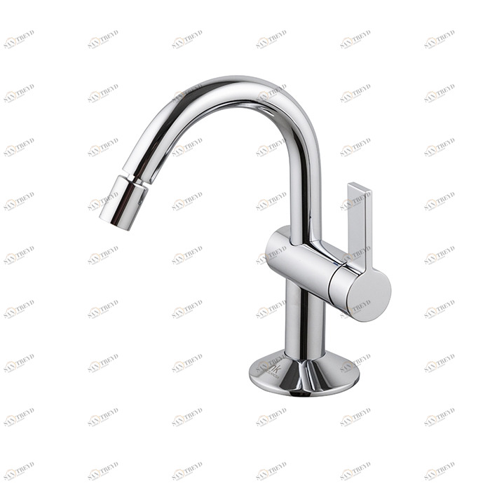 Смеситель для биде, однорычажный, 3/8 дюйма. Керамический картридж Ø25 мм. Длина шлангов 380 мм. Без всплывающих отходов. Аэратор «Плюс». Расход 5 л / мин. при 3 барах.  Lignage NOKEN 100238513  CHROME 