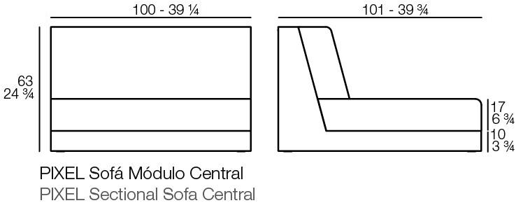 VONDOM Модульное садовое кресло из виниловой ткани Pixel sun-id-1451434 - Вид №3
