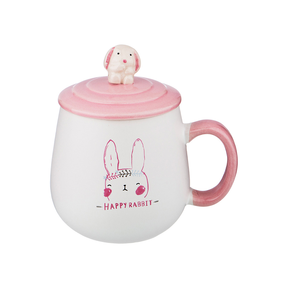 155-294 Посуда керамическая Кружка с крышкой "RABBIT" 397 мл Lefard 