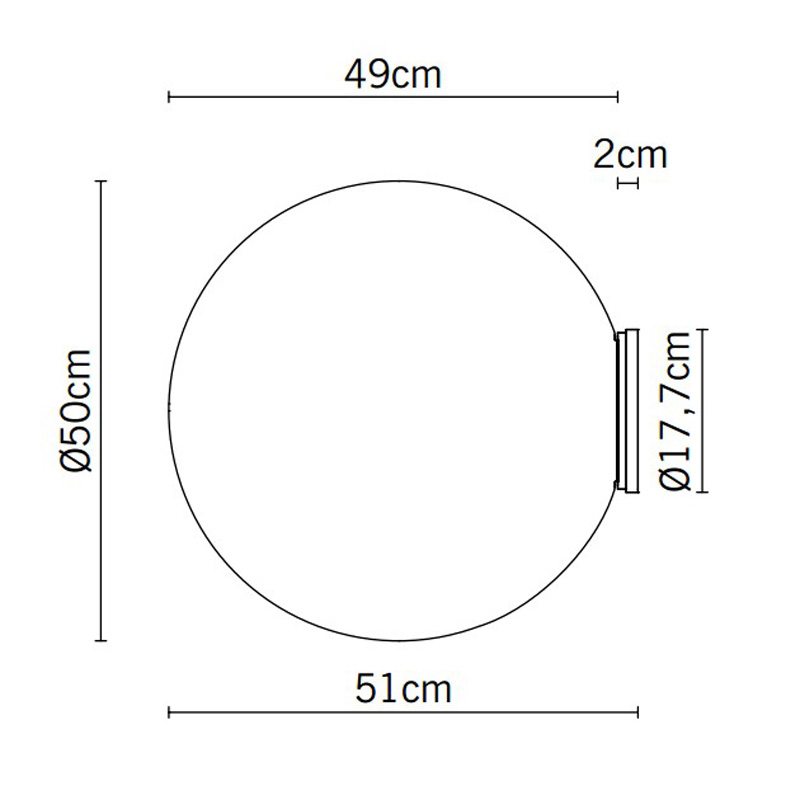 Светильник настенно-потолочный белый 50 см Lumi Sfera F07G3301 FABBIAN  00-3882523 Белый  - Вид №3