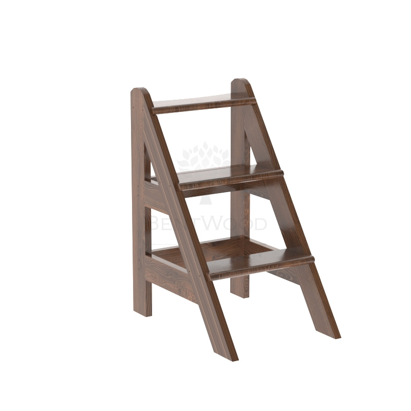 2045 Лесенка для купели 3 ступени из дуба мореная Alyarus 