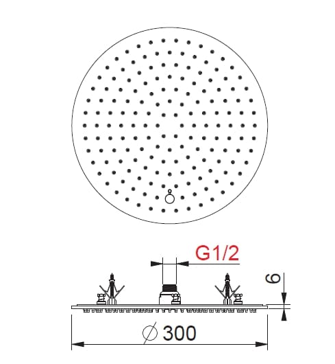 Круглая потолочная душевая головка из нержавеющей стали BEAMTECH CORTINA CRTT310/410/510 ARCH-00029664 - Вид №8