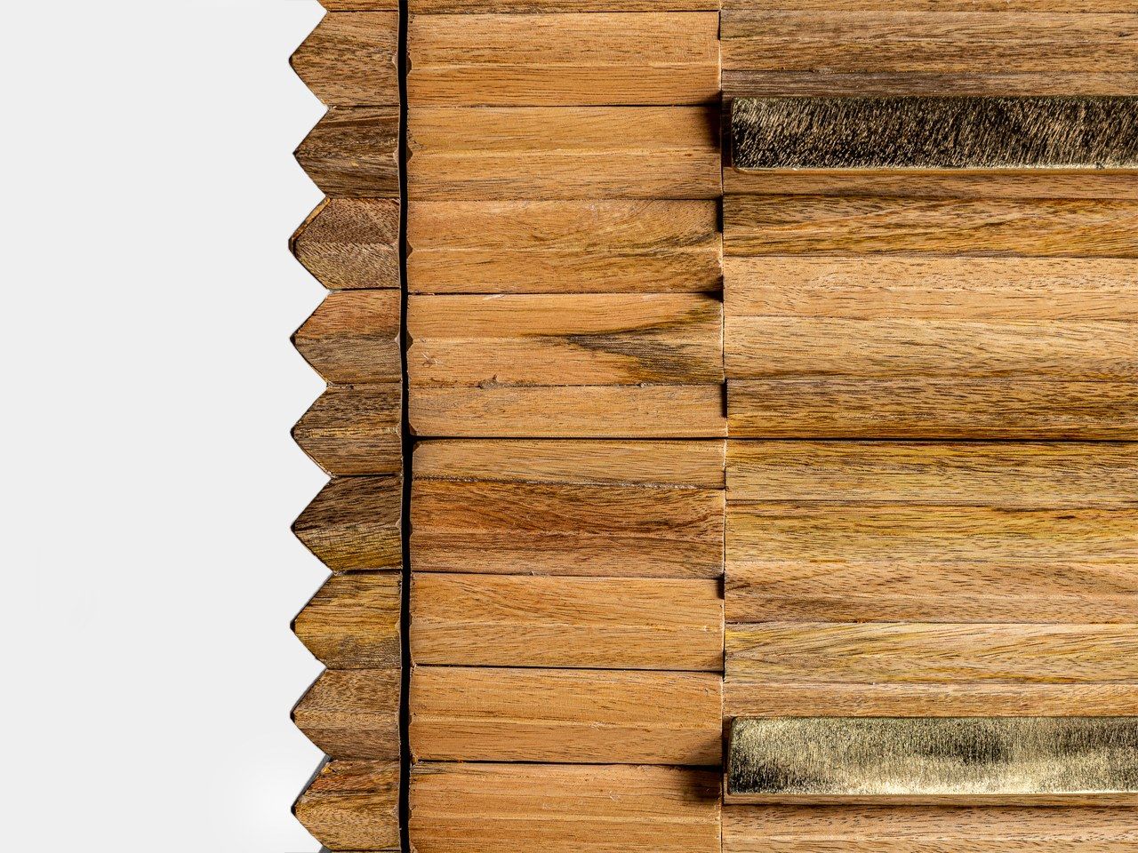 Тумбочка из дерева манго и мрамора с ящиками Vical Home Plissé Wood ARCH-00043665 - Вид №2