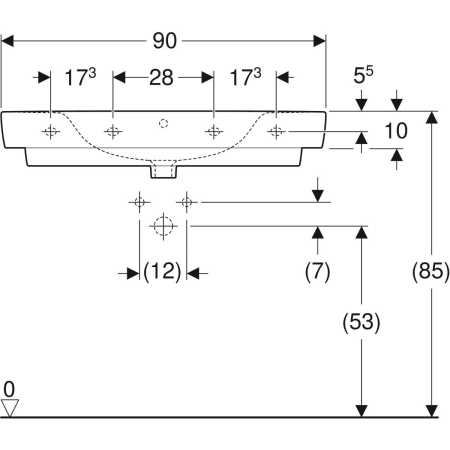501.726.00.1 Накладная раковина Geberit Renova Plan с полкой Geberit  - Вид №10