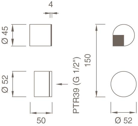 Ceadesign Термостатический смеситель и кран открытия / закрытия Duet Det 50 - Вид №1