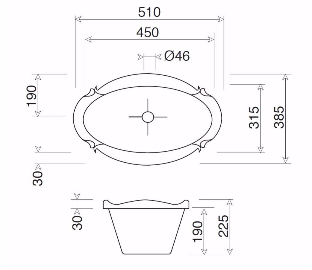 Встроенная раковина под столешницу овальная Gentry Home VICTORIAN sun-id-1471411 - Вид №3