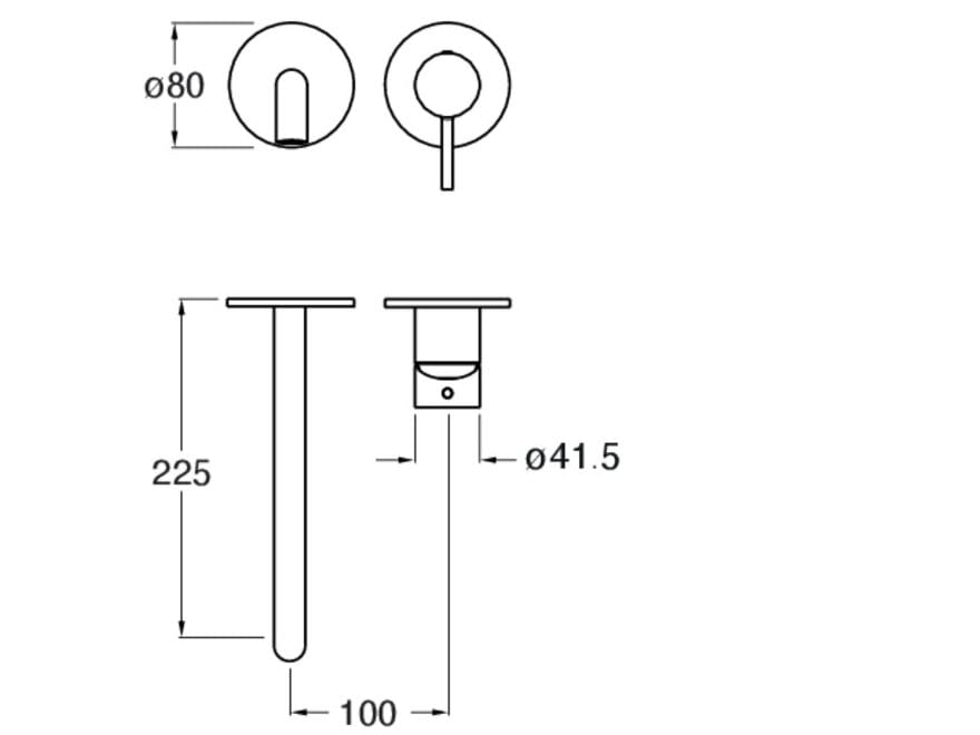 Однорычажный смеситель для раковины с 2 отверстиями без слива CRISTINA Rubinetterie Phi ARCH-00062319 - Вид №2