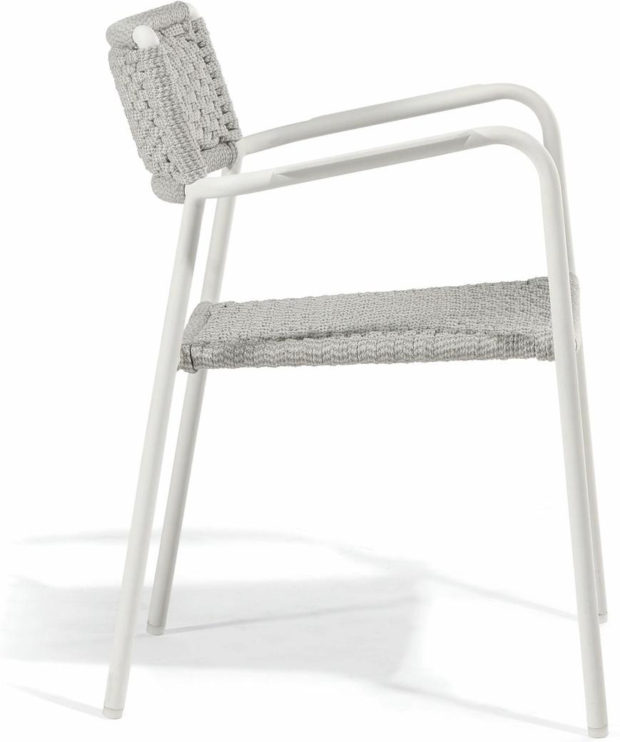MNST32 Стул белый веревка 11мм серебристый Manutti Echo - Вид №2