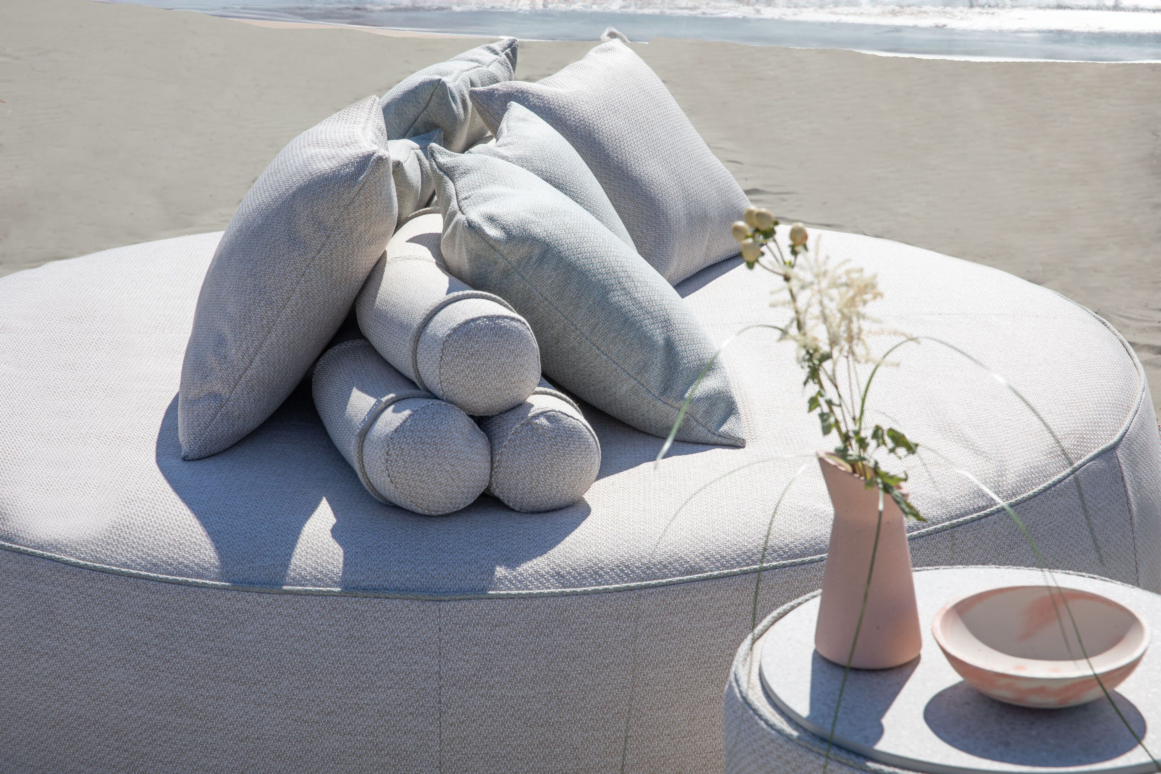 Высокий круглый садовый журнальный столик из ткани Rever Brera ARCH-00108687 - Вид №7