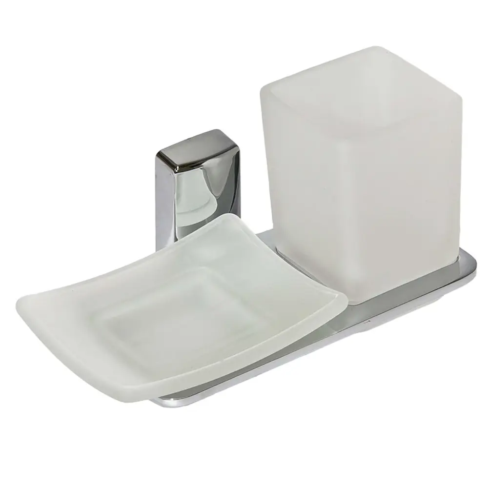 Мыльница подвесная и стакан «Orchid», цвет белый Santreyd STLM-2162266