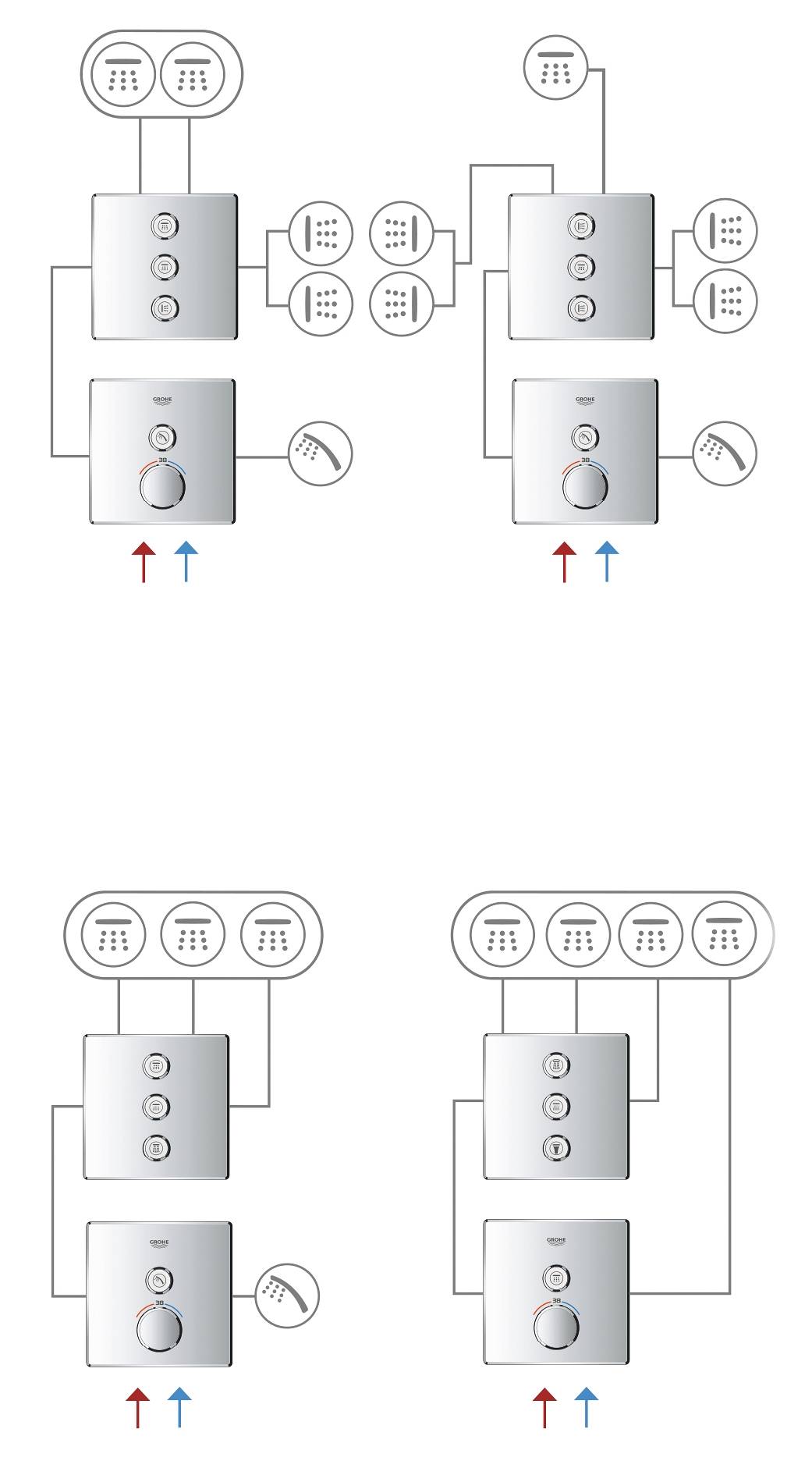 Внешняя часть термостатического смесителя на 1 выход GROHE Grohtherm SmartControl, белая луна (29150LS0) - Вид №1