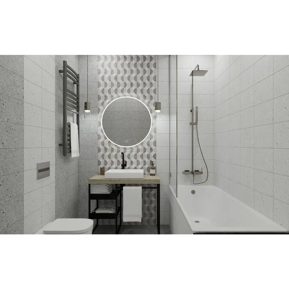 Плитка настенная Axima Руан 20x30 см 1.44 м² матовая цвет светло-серый терраццо 89336238 STLM-2046156 - Вид №2