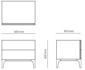 PRADDY Прикроватная тумбочка из лакированной древесины с ящиками Moonlight Ml053|ml035 Ml053~ml035 - Вид №4