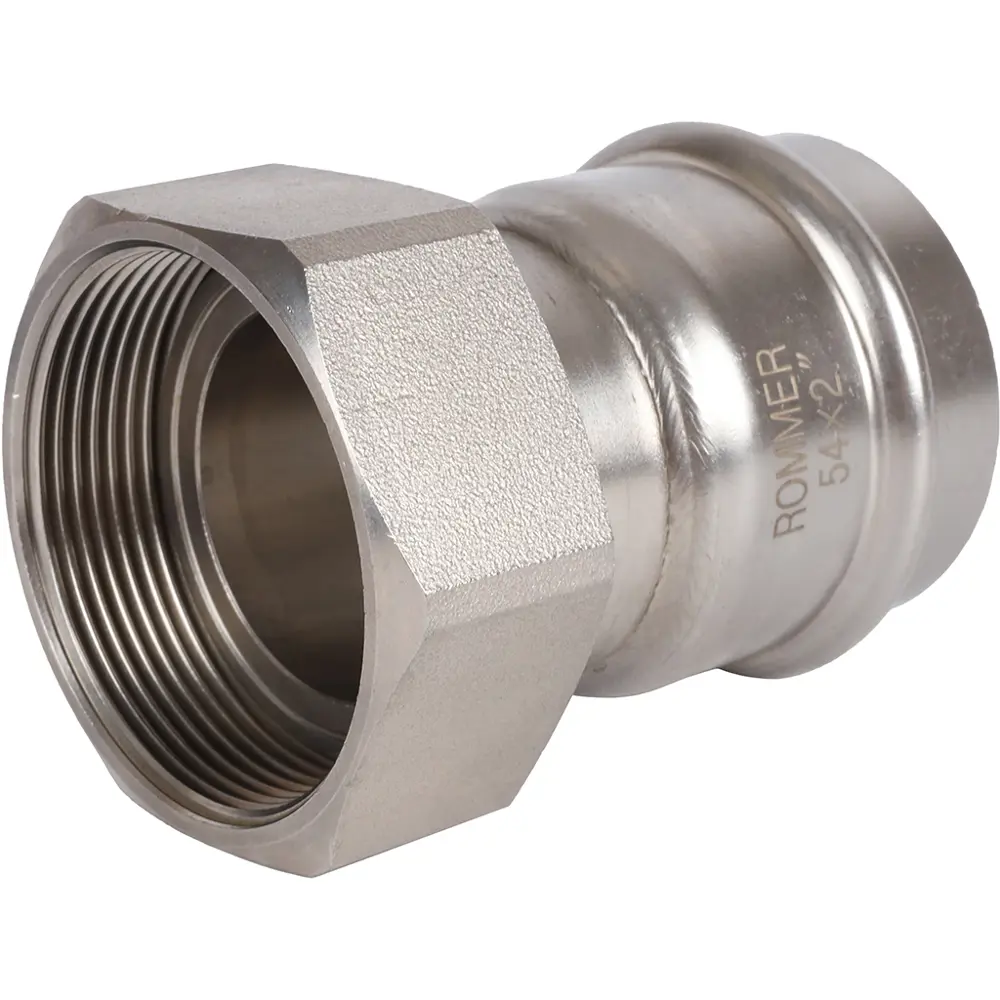 Муфта переходная Rommer 2"x54 мм с накидной гайкой ВПр-ВР нержавеющая сталь STLM-2096006