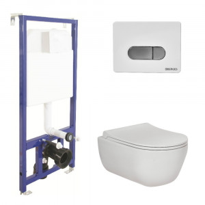 047237 Подвесной унитаз настенный Хромированный BERGES  Турция