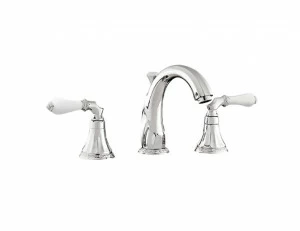 058501.L00.50 Раковина с тремя отверстиями из белого фарфора Яркий хром