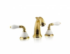 233501.0000.30 Раковина на три отверстия с фарфором Античная латунь