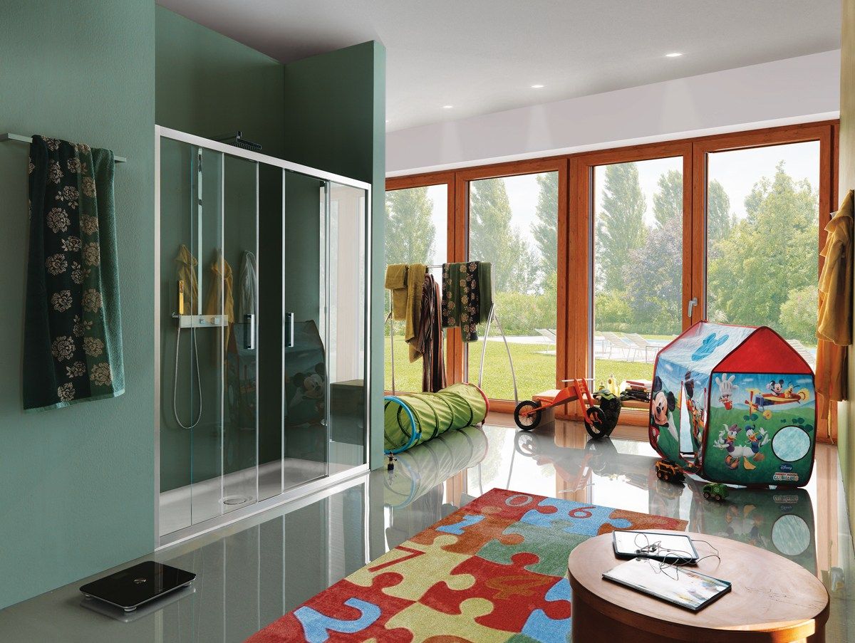 2-местная душевая кабина из закаленного стекла с раздвижной дверью Samo классическая ARCH-00145843 - Вид №3