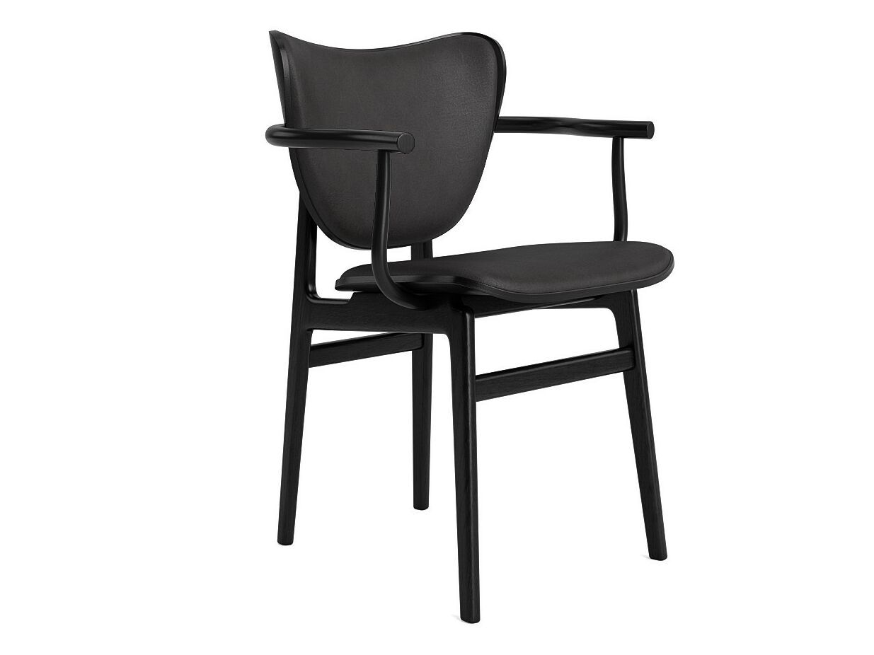 Кожаный и дубовый стул с подлокотниками NORR11 Elephant ARCH-00148755