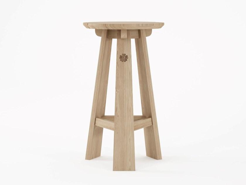 KARPENTER Высокий табурет из массива дерева с подставкой для ног East Ea14-oo, ea14-wo - Вид №3