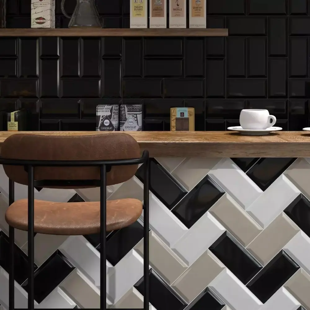 Kerama Marazzi Бланше — глянцевая черная плитка для интерьера 86360065