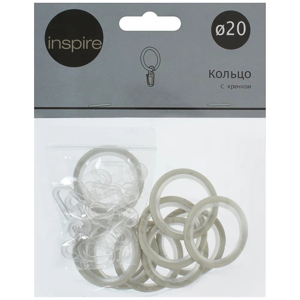 Кольцо с крючком Inspire 2 см цвет белый антик STLM-2119812 - Вид №2