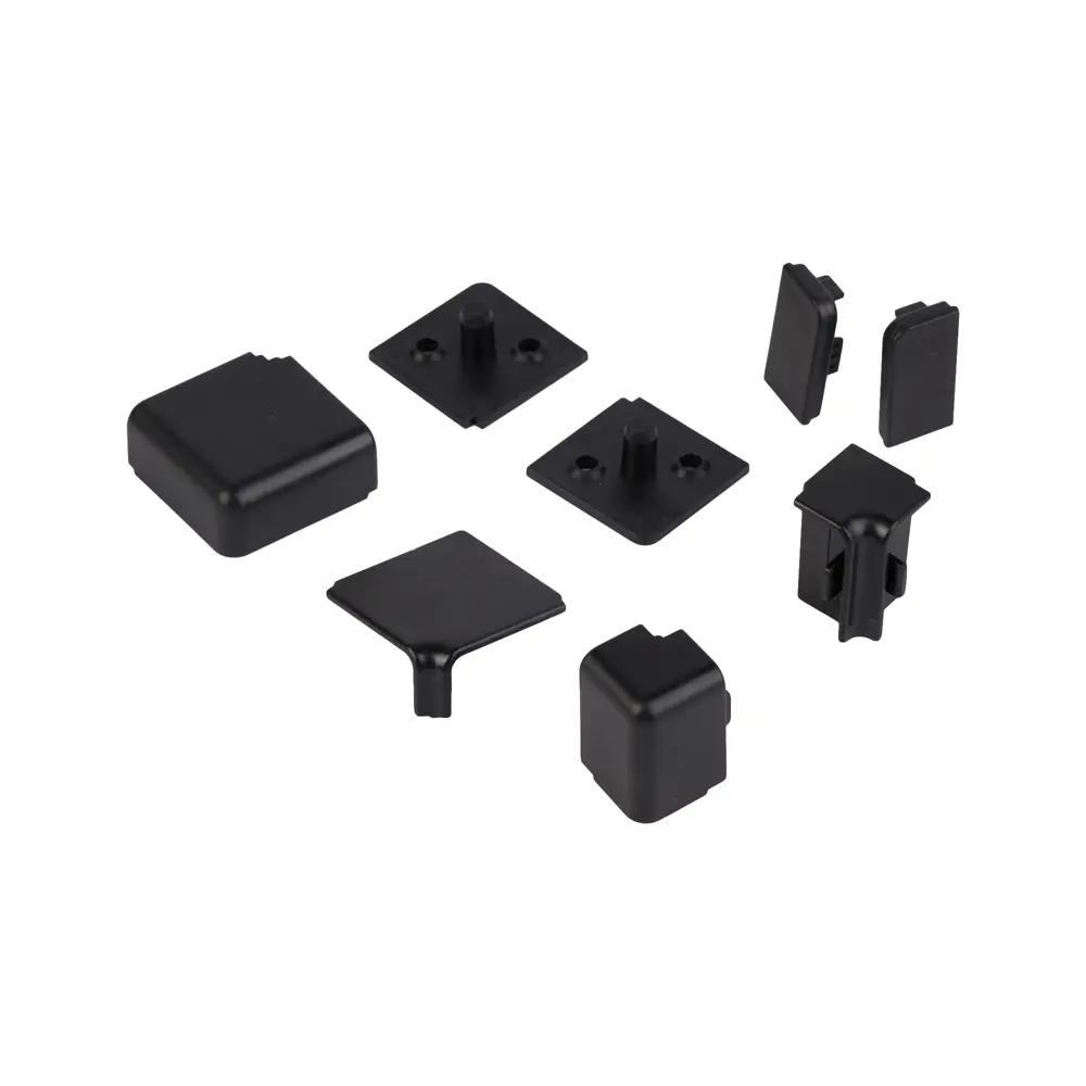 Комплект заглушек для кухонного плинтуса Квадро цвет черный Santreyd STLM-2186576