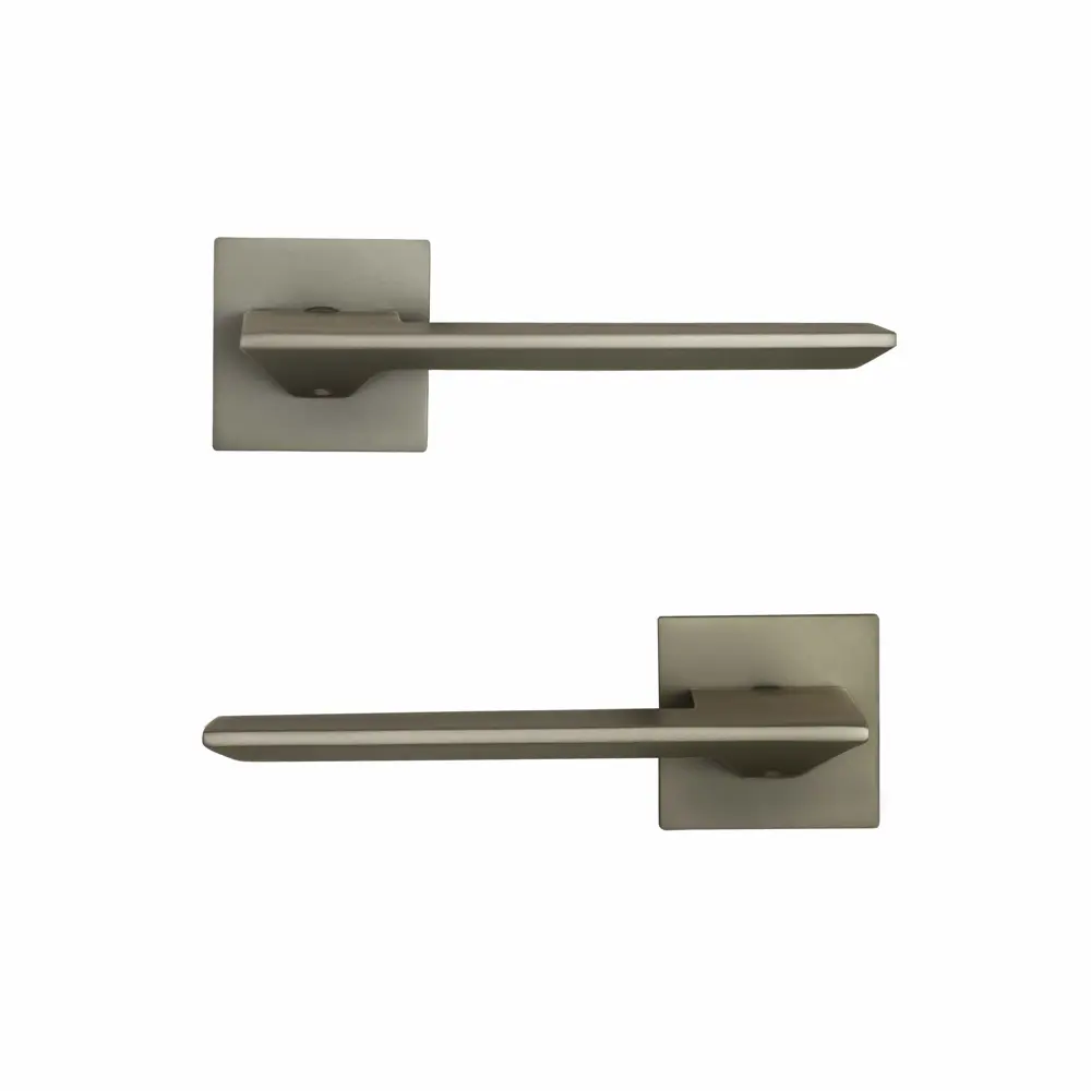 Дверная ручка на розетке KREAFORTA Икса без запирания цвет никель STLM-2063432 - Вид №1