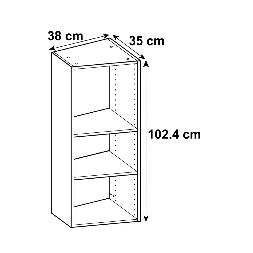 Каркас навесной скошенный Delinia ID 38x102.4x35 см, ЛДСП, цвет белый 82000321 STLM-2099972  - Вид №2