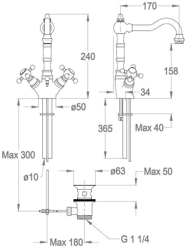 Fir Italia Смеситель для раковины на одно отверстие с аэратором Melrose 20 2013115 - Вид №3