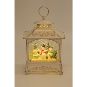 Фигура Снеговики для дома 2 светодиода 27 см цвет серебристый