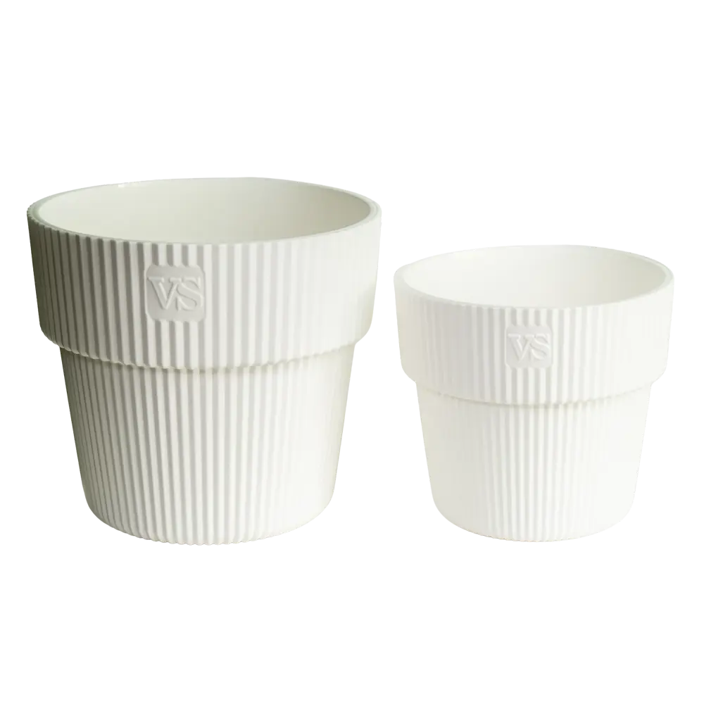 Горшок цветочный Amо Алемар 21x21x19 см v4.8 л пластик белый Santreyd STLM-2136989 - Вид №1